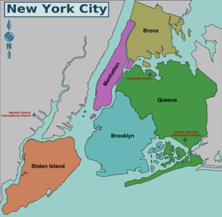Cartina delle zone (boroughs) di New York