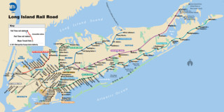 Cartina della rete ferroviaria Long Island Rail Road (LIRR)