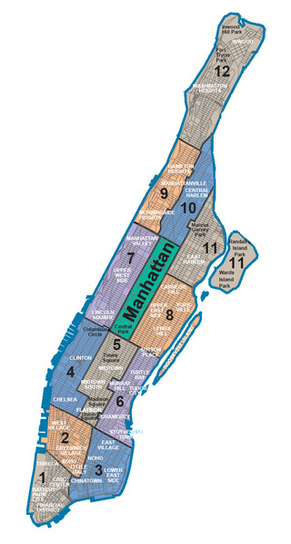 Cartina dei quartieri di Manhattan