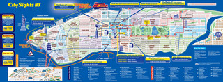 Cartina di bus turistico e hop on hop off bus tour di City Sights NY