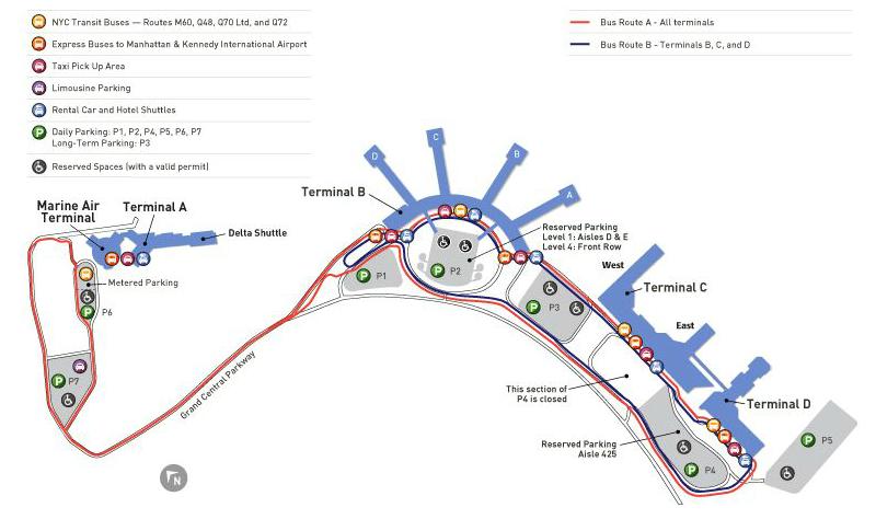 Mappa E Cartina Degli Aeroporti Ei Terminal Di New York   Mappa Aeroporto La Guardia 