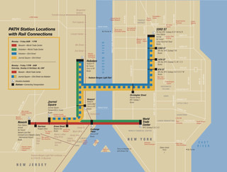 Cartina della rete ferroviaria Port Authority Trans-Hudson